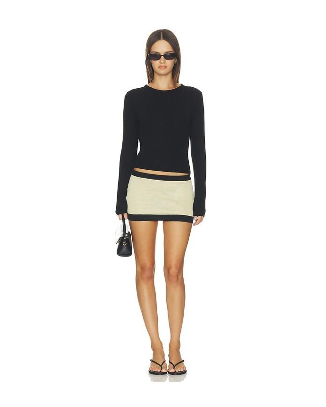 Elodie the Label Black Noir Lace Back Ribbed Top
