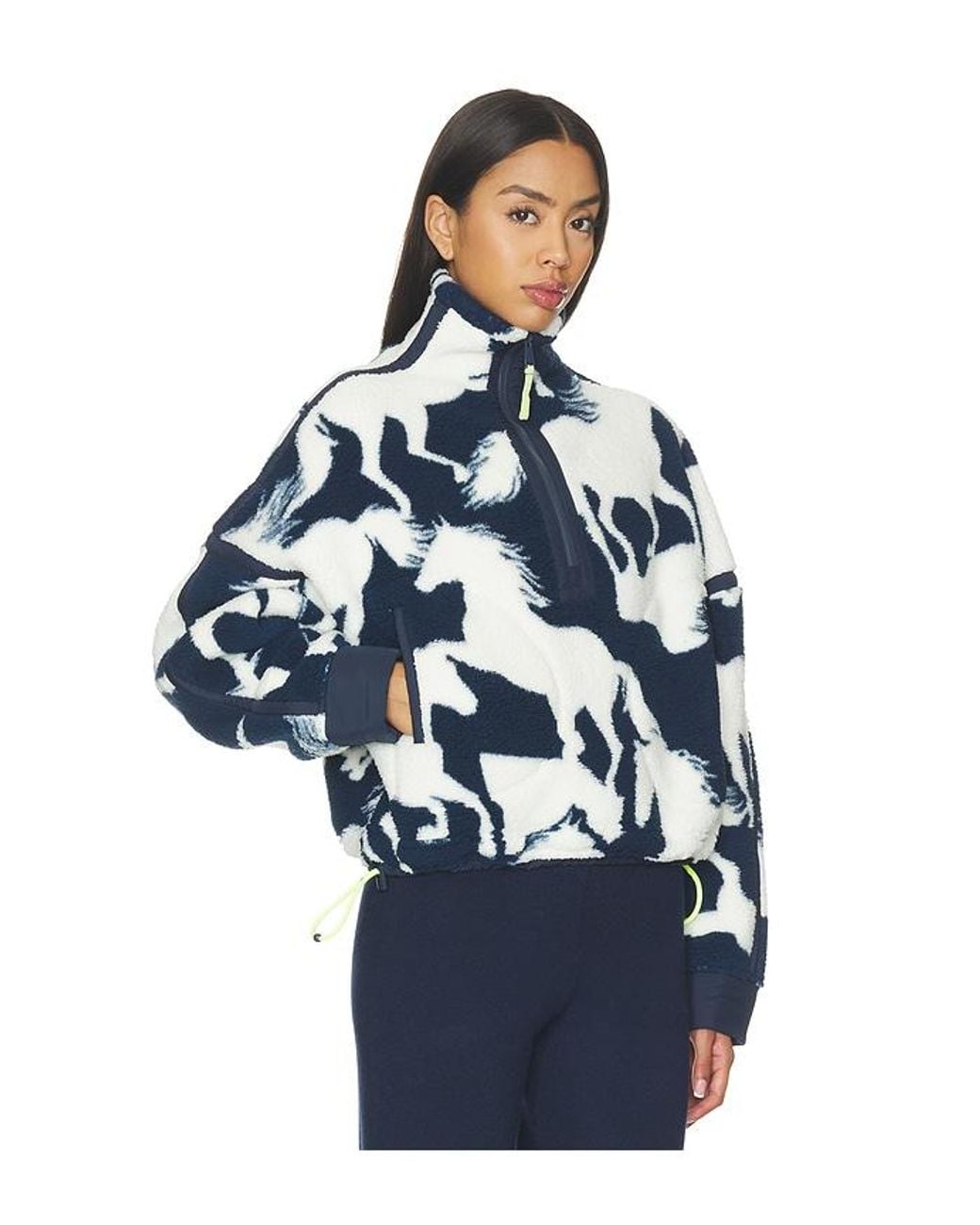 Free People Blue X Fp Movement Printed Mountain High 1/2 Pullover