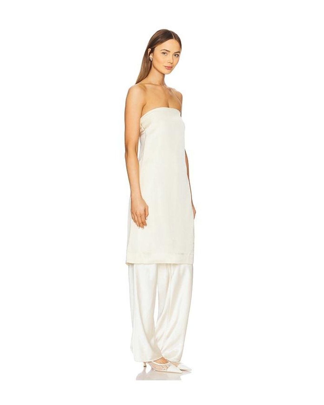 Top Strapless Midi En Color Ivory Talla En SWF de color White