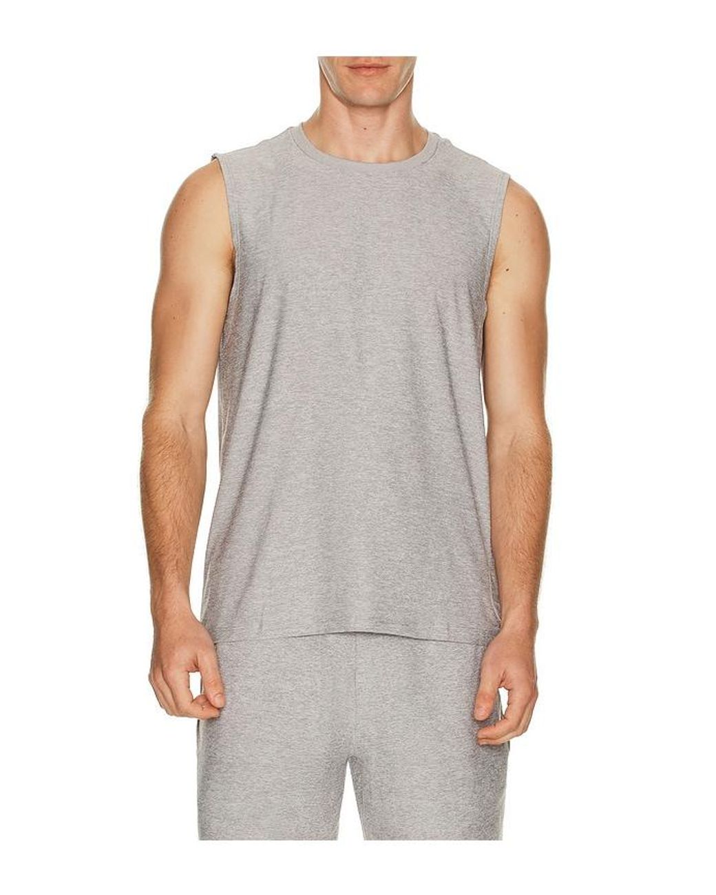 Beyond Yoga Gray Featherweight Free Flo Muscle Tank for men