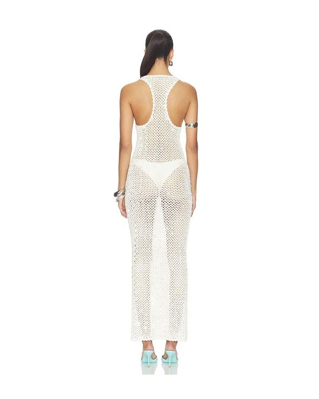superdown White Zia Crochet Maxi Dress