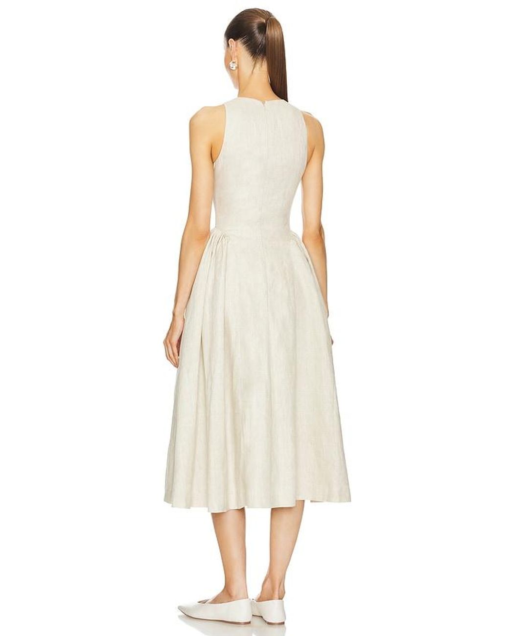 LPA White Seina Midi Dress