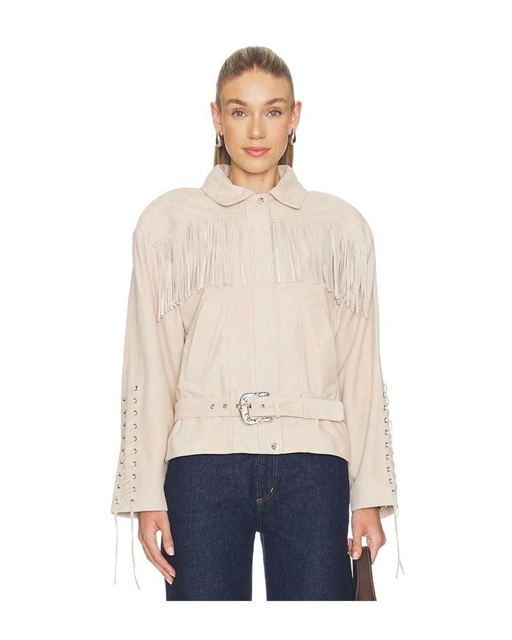 Lamarque Blue Kyel Suede Jacket