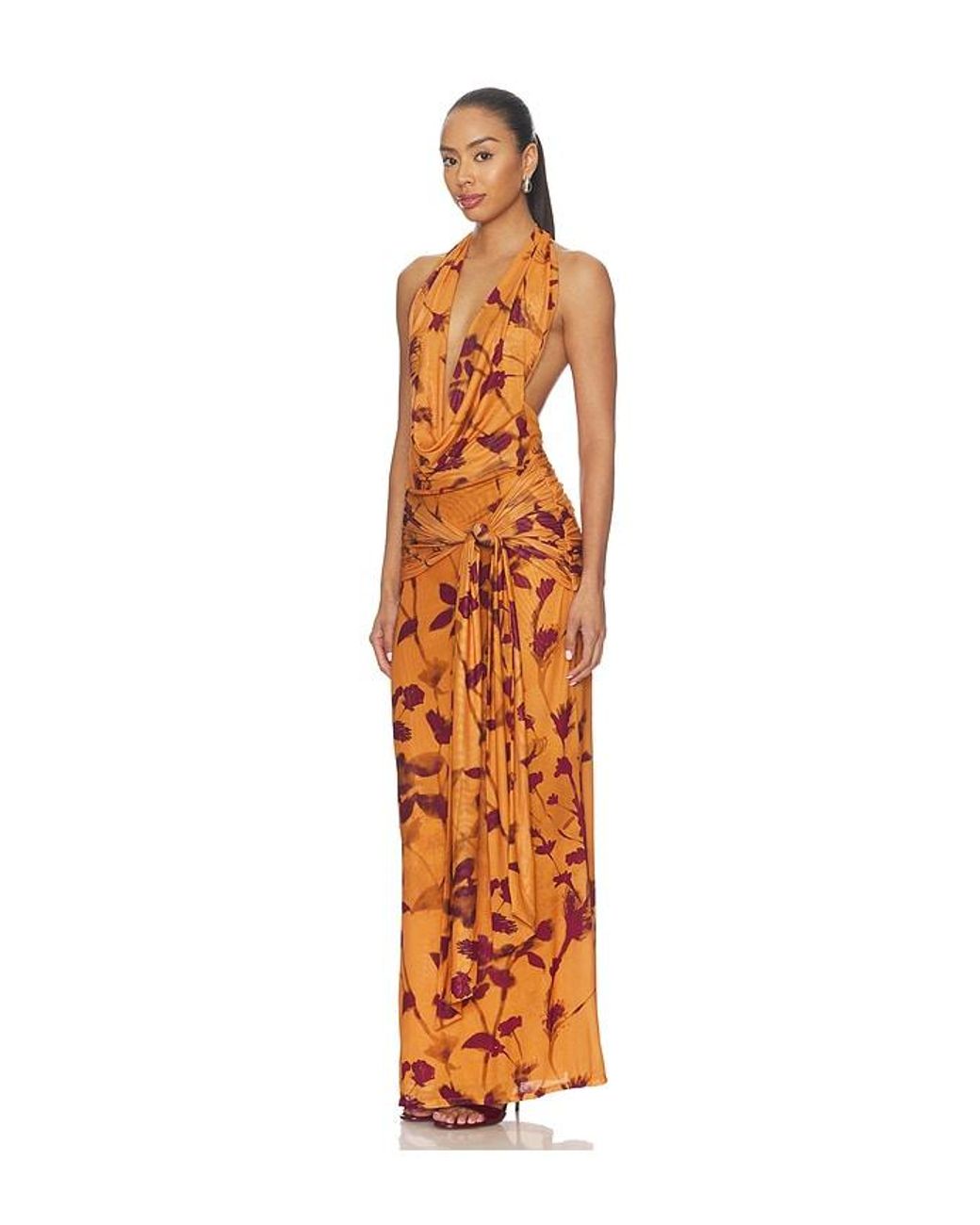 Especia Orange Napali Long Dress