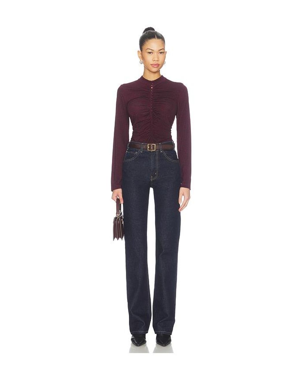 Sea Purple Charlize Print Longsleeve Top