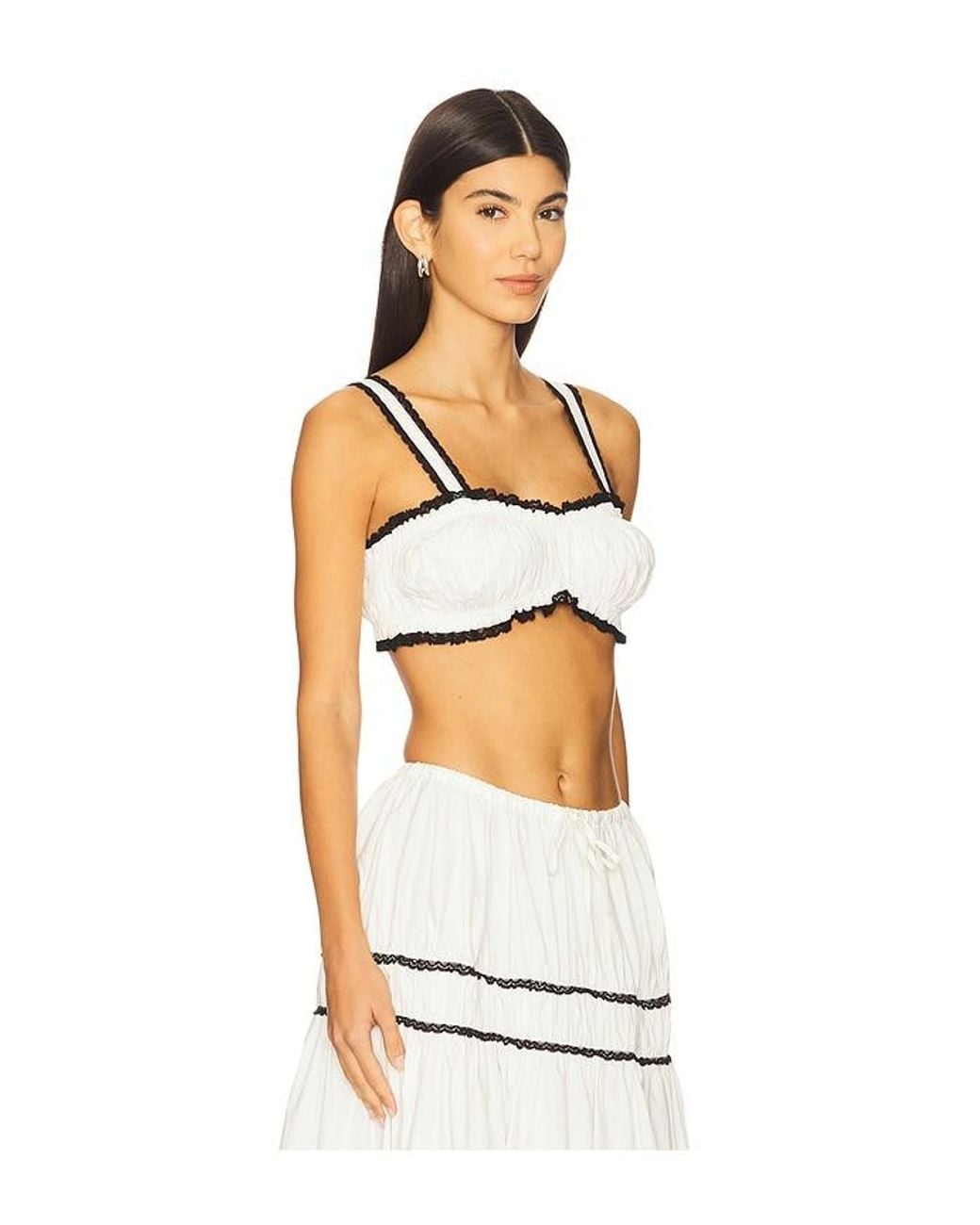 WeWoreWhat White Ruched Crop Top