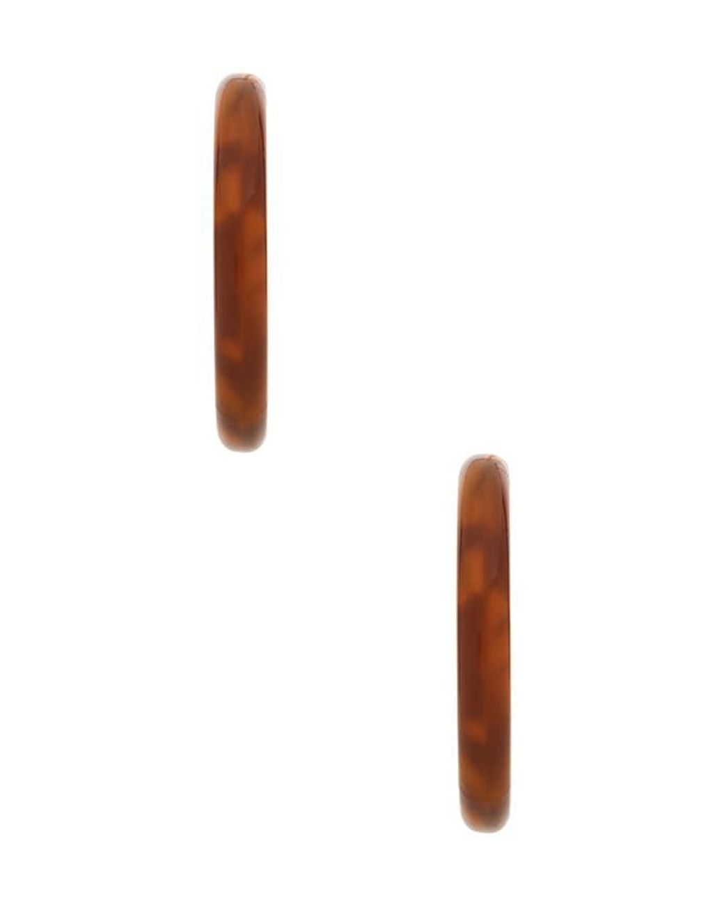 Lele Sadoughi Brown Broadway Hoop Earring