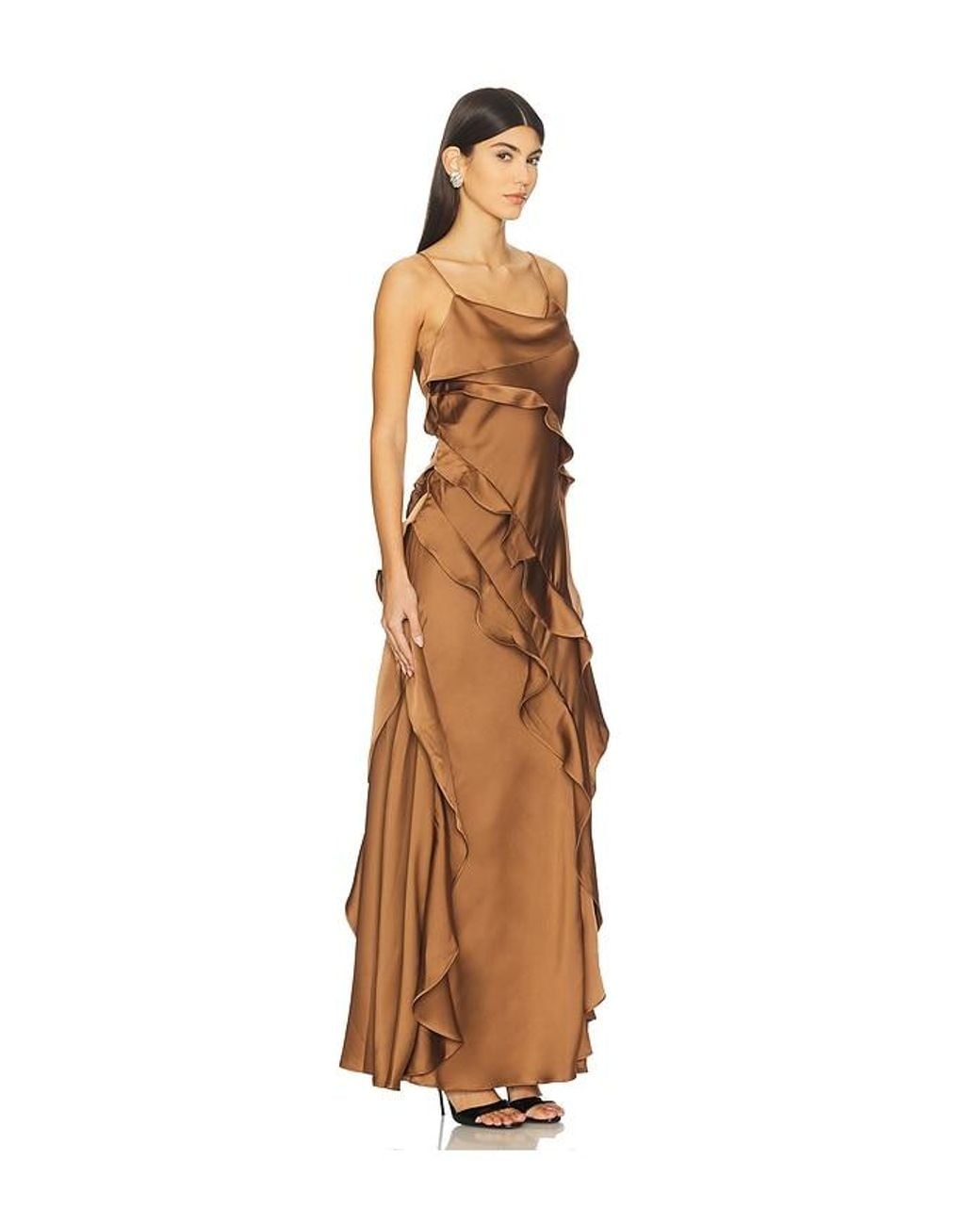 AMUR Multicolor Ellen Ruffle Gown