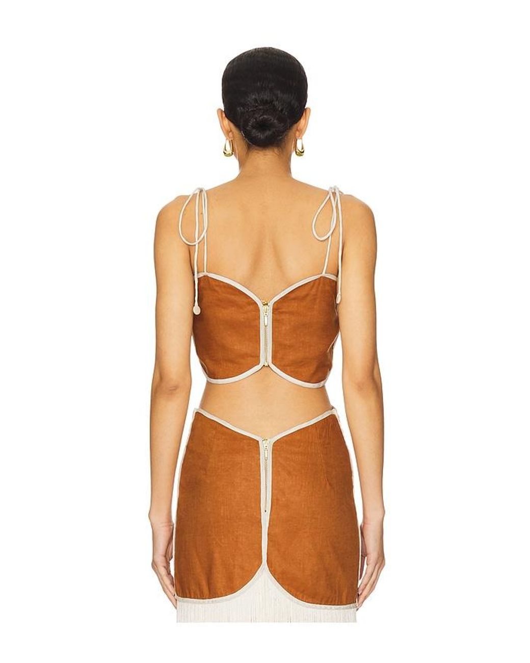 AZULU Orange Ariel Top
