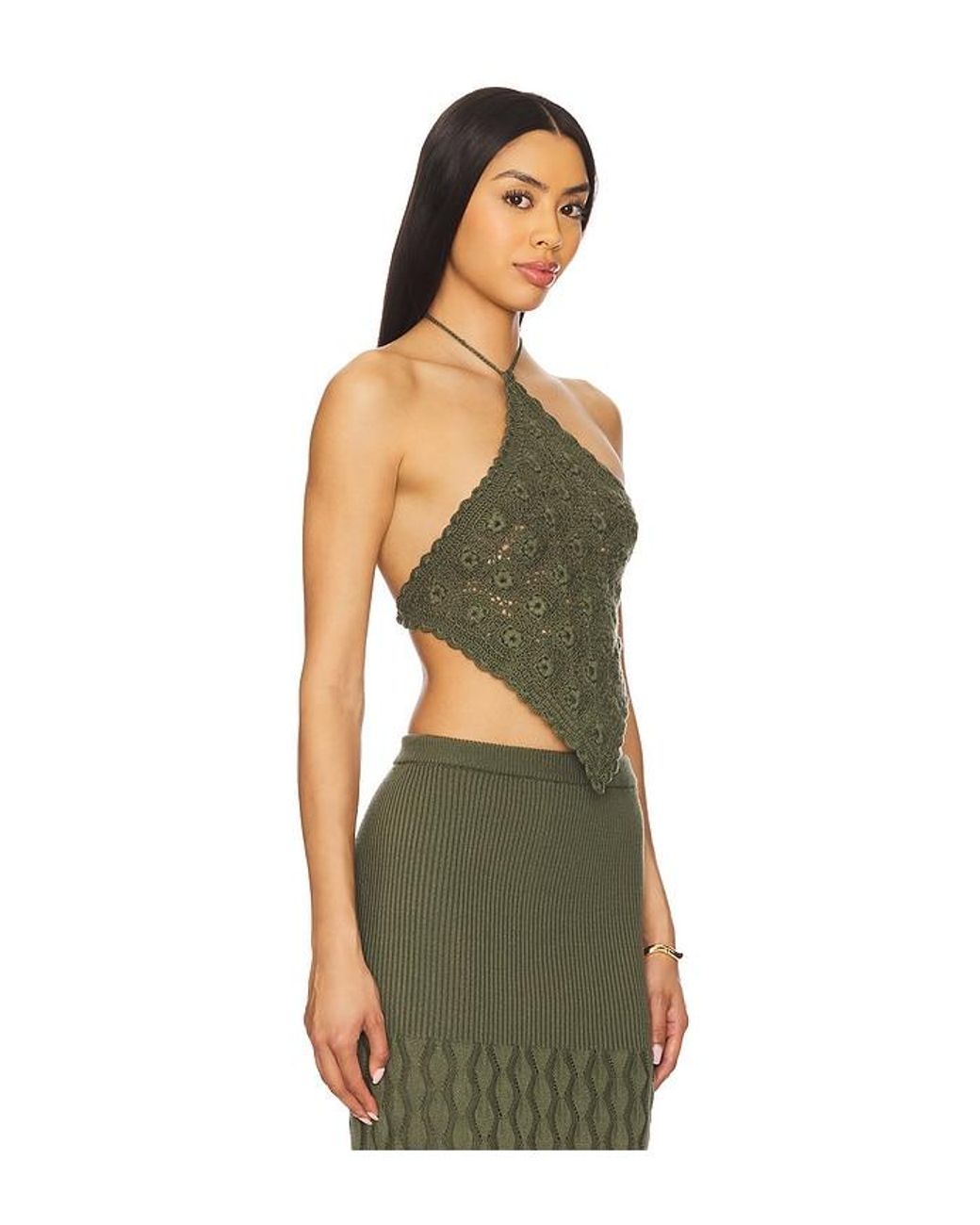 Agua Bendita Green X Revolve Flower Top