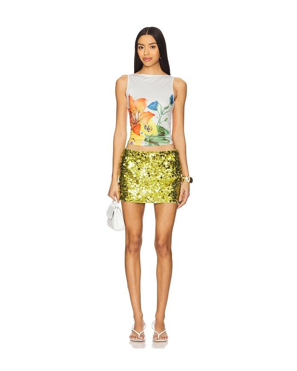 Falda Ratana En Color Verde Talla (También En S, Xxs) superdown de color Yellow