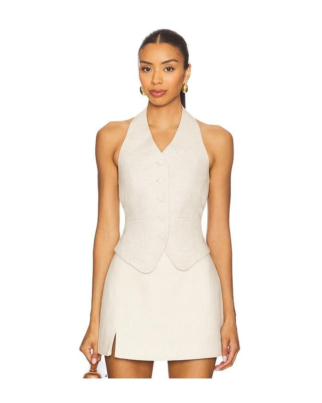 L'academie White 'Academie Uma Linen Top