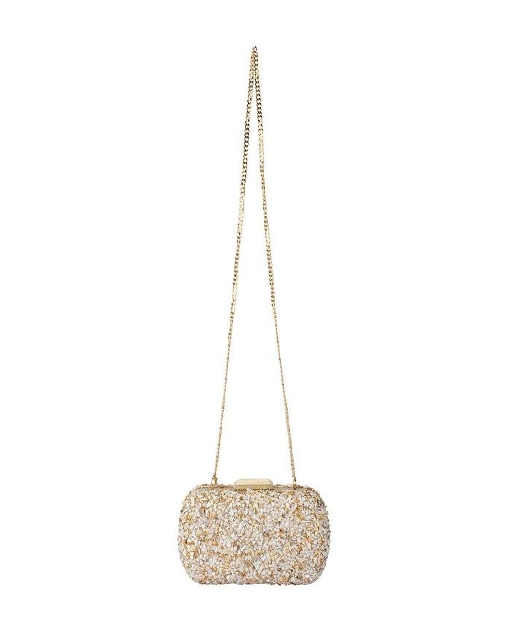 Olga Berg Natural Savannah Pebble Clutch