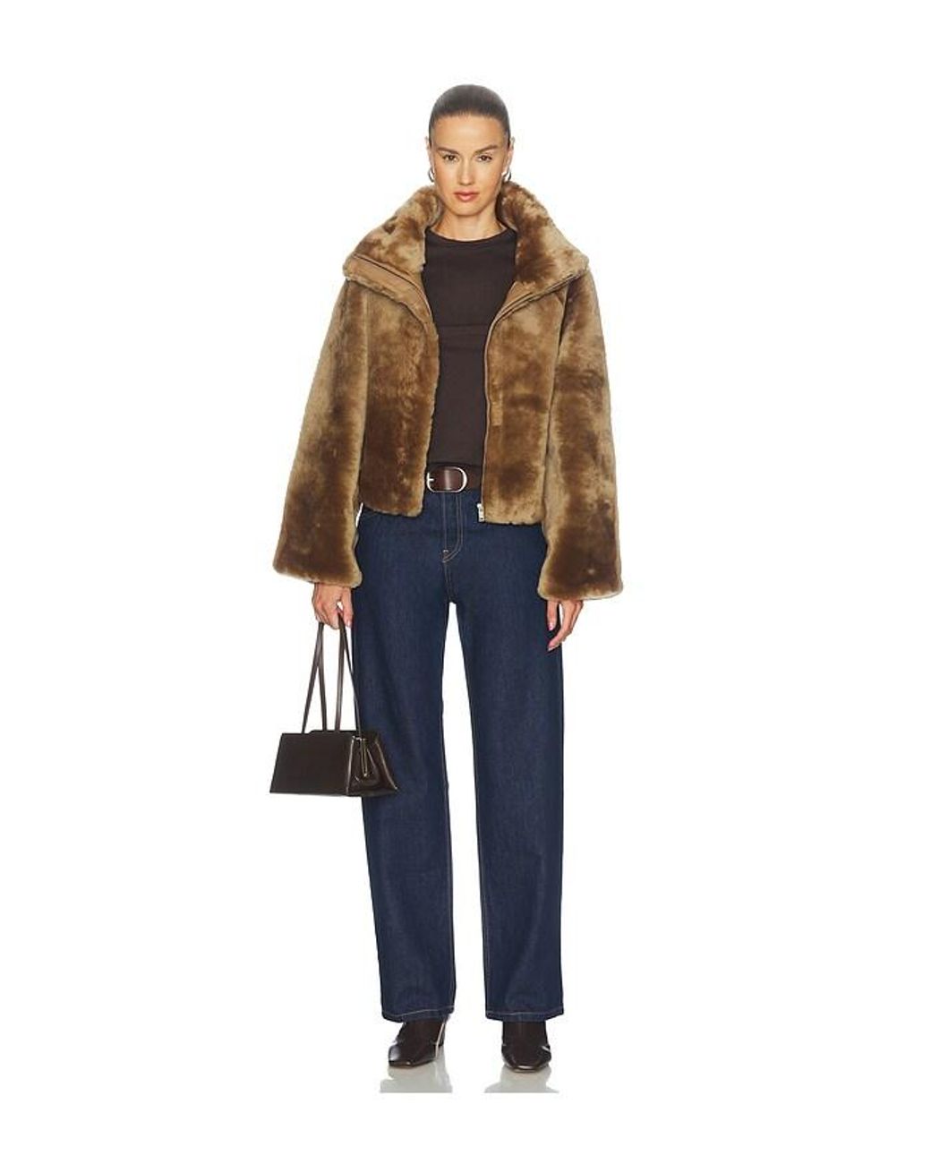 OW Collection Blue Tuva Fur Jacket