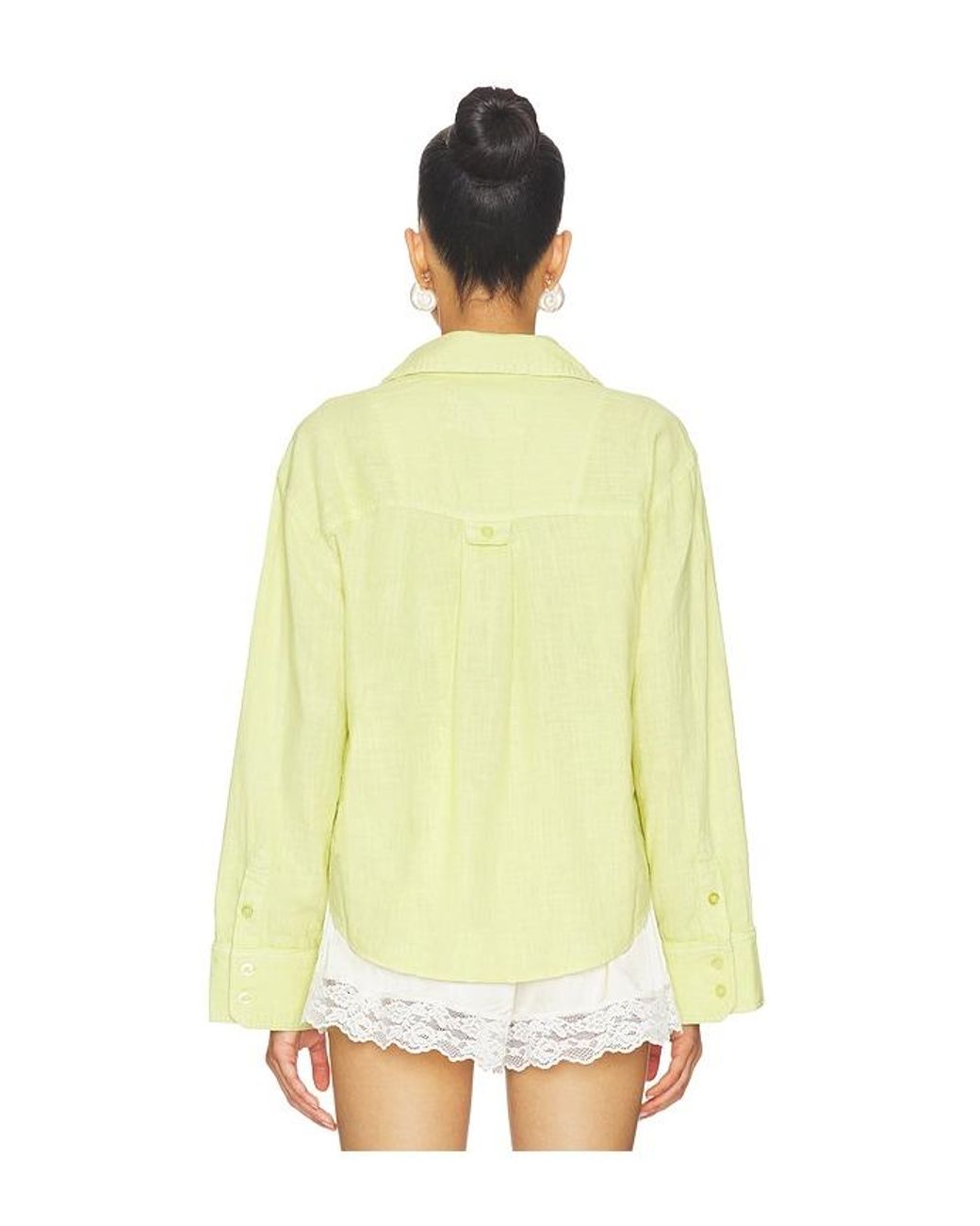 Free People Yellow X We The Free Linen Laurel Top