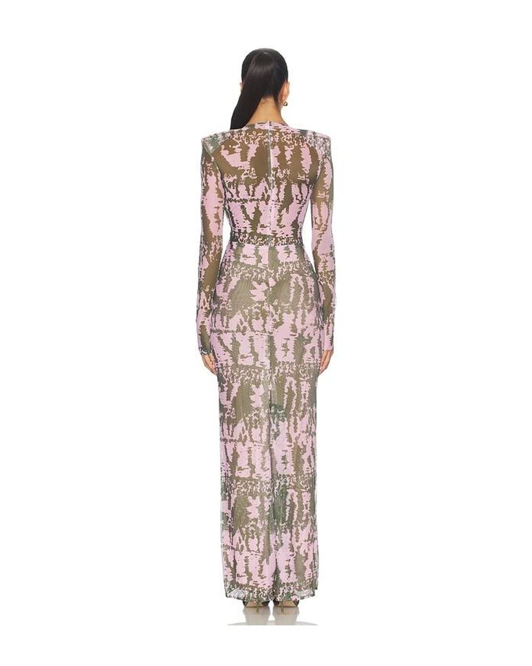 PATBO White Botanic Stripe Long Dress