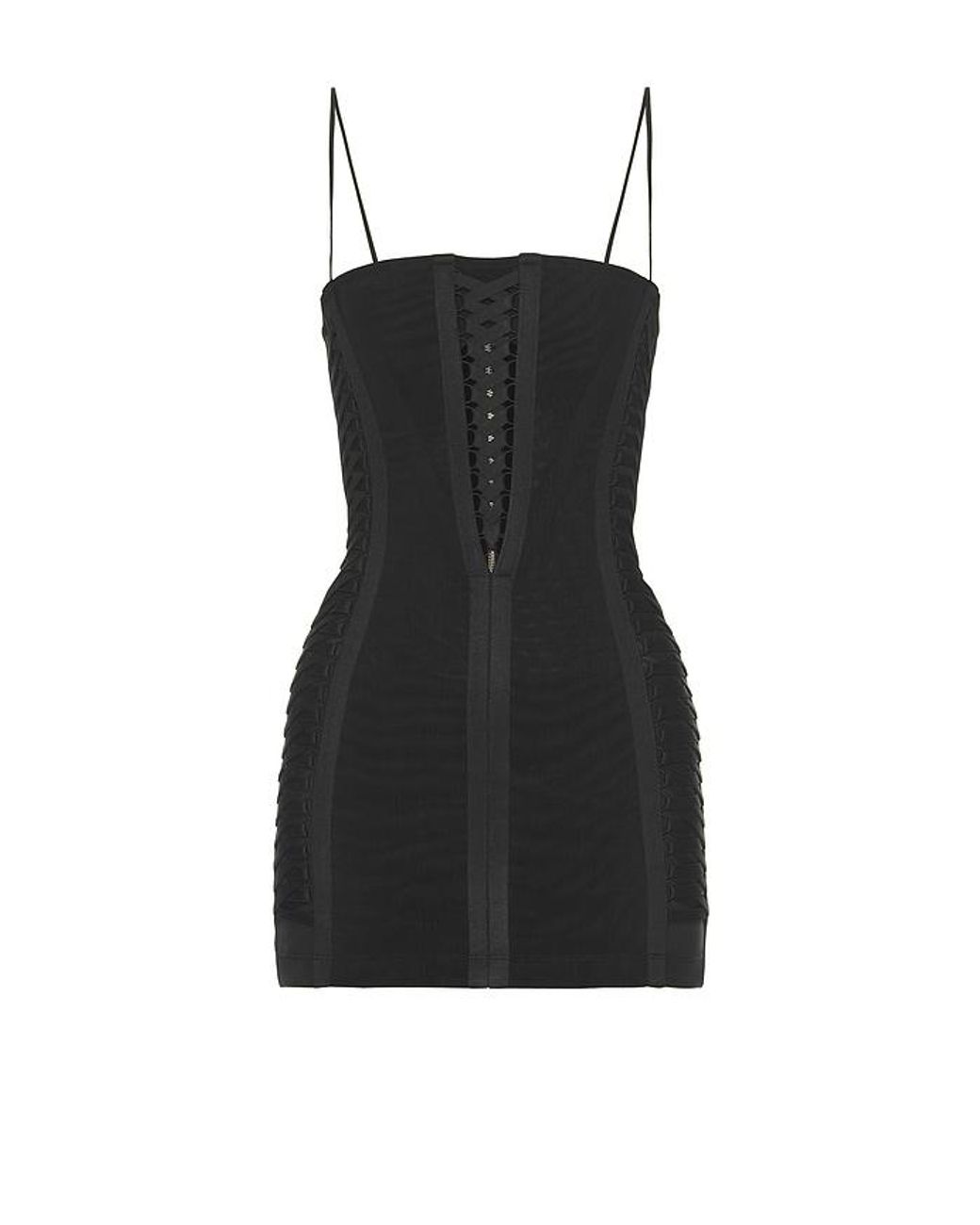 HAELO Black Layered Lace Up Corset Dress