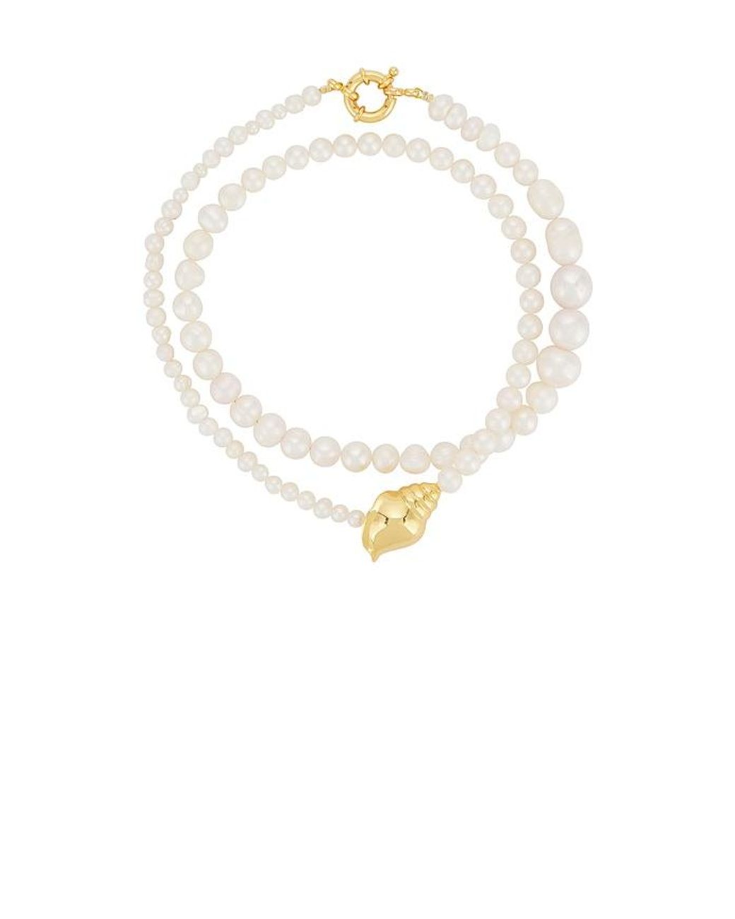 COLLIER SHELLY en White. Timeless Pearly