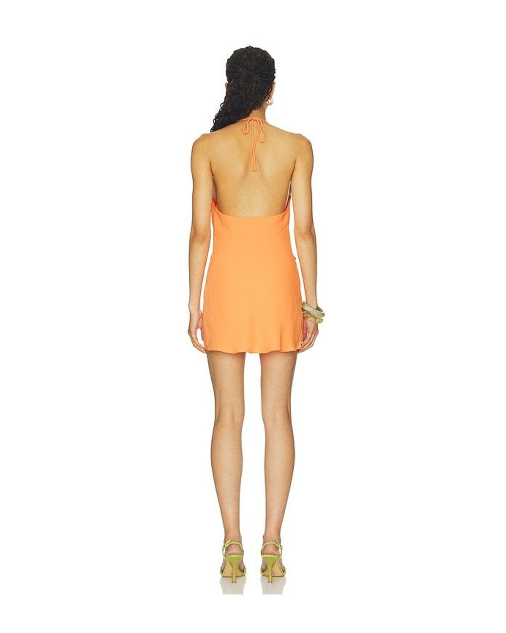 MORE TO COME Orange Ashwin Halter Mini Dress