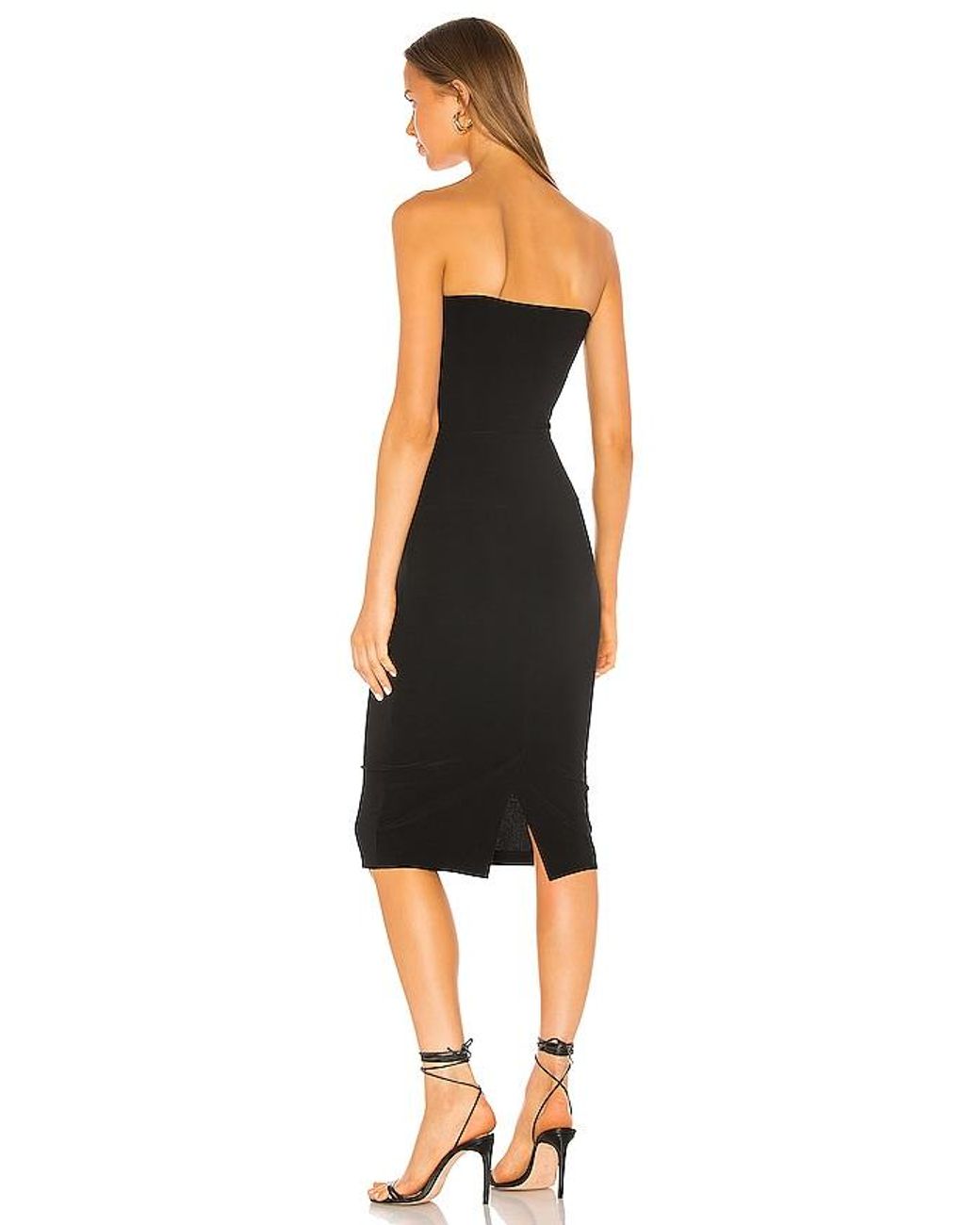 Norma Kamali Black Strapless Knee-length Fitted Dress