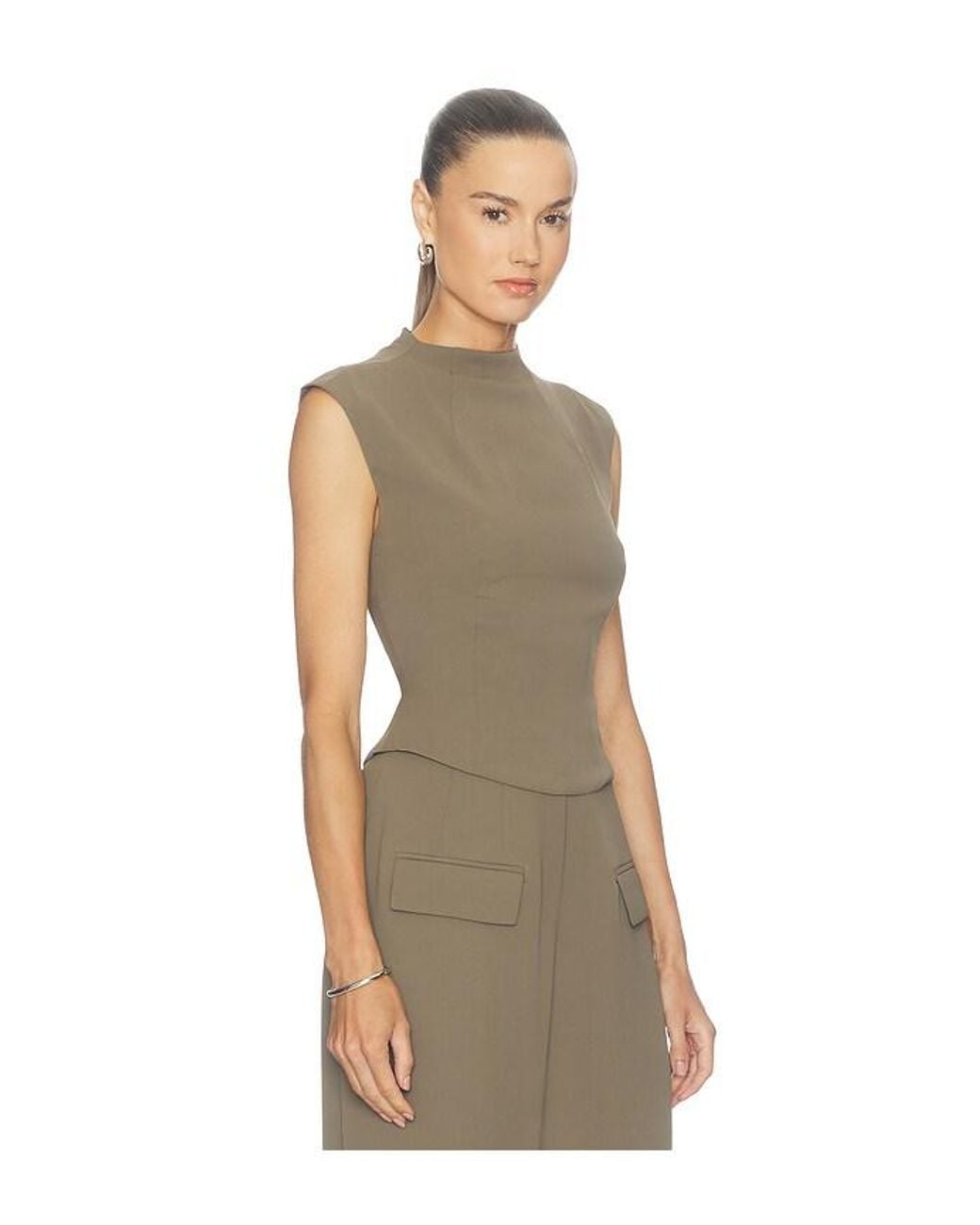 Odd Muse Natural Sleeveless Top