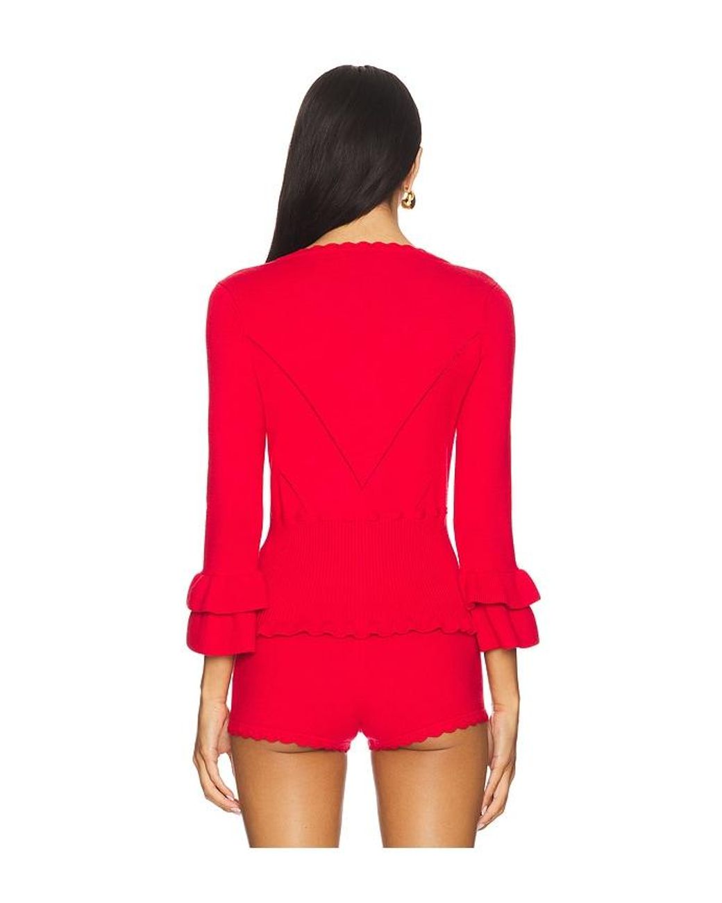 GUIZIO Red Mathilde Top