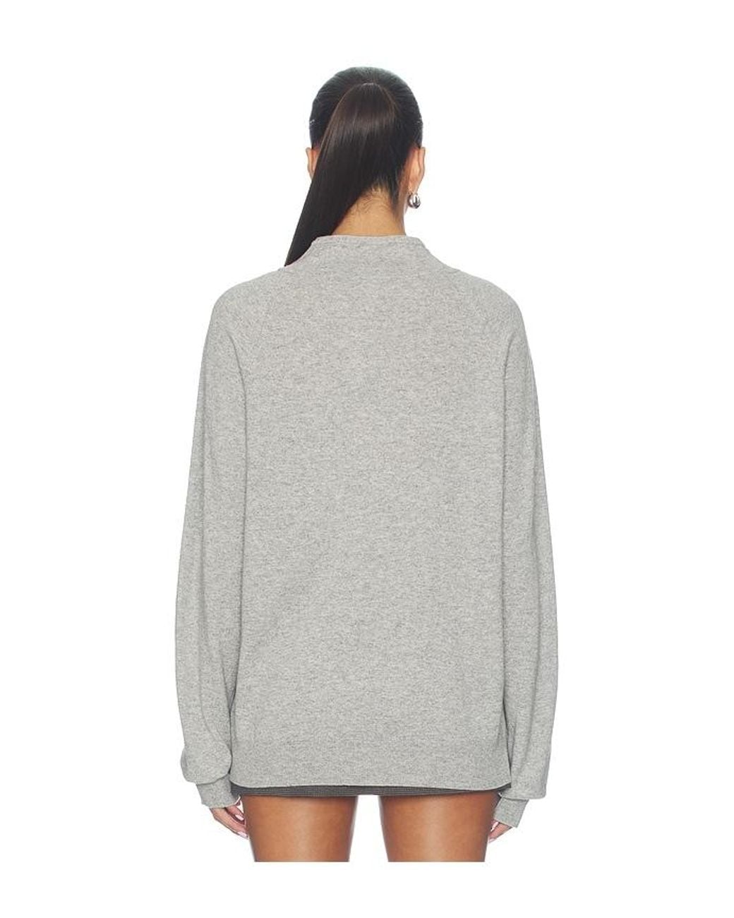 AYA MUSE Gray Knit Henley Sweater