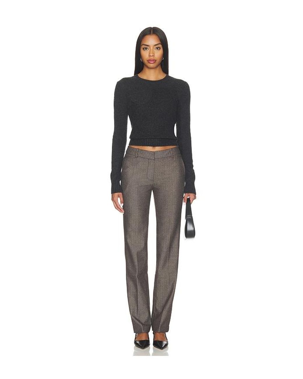 Enza Costa Black Cashmere Shrunken Crew