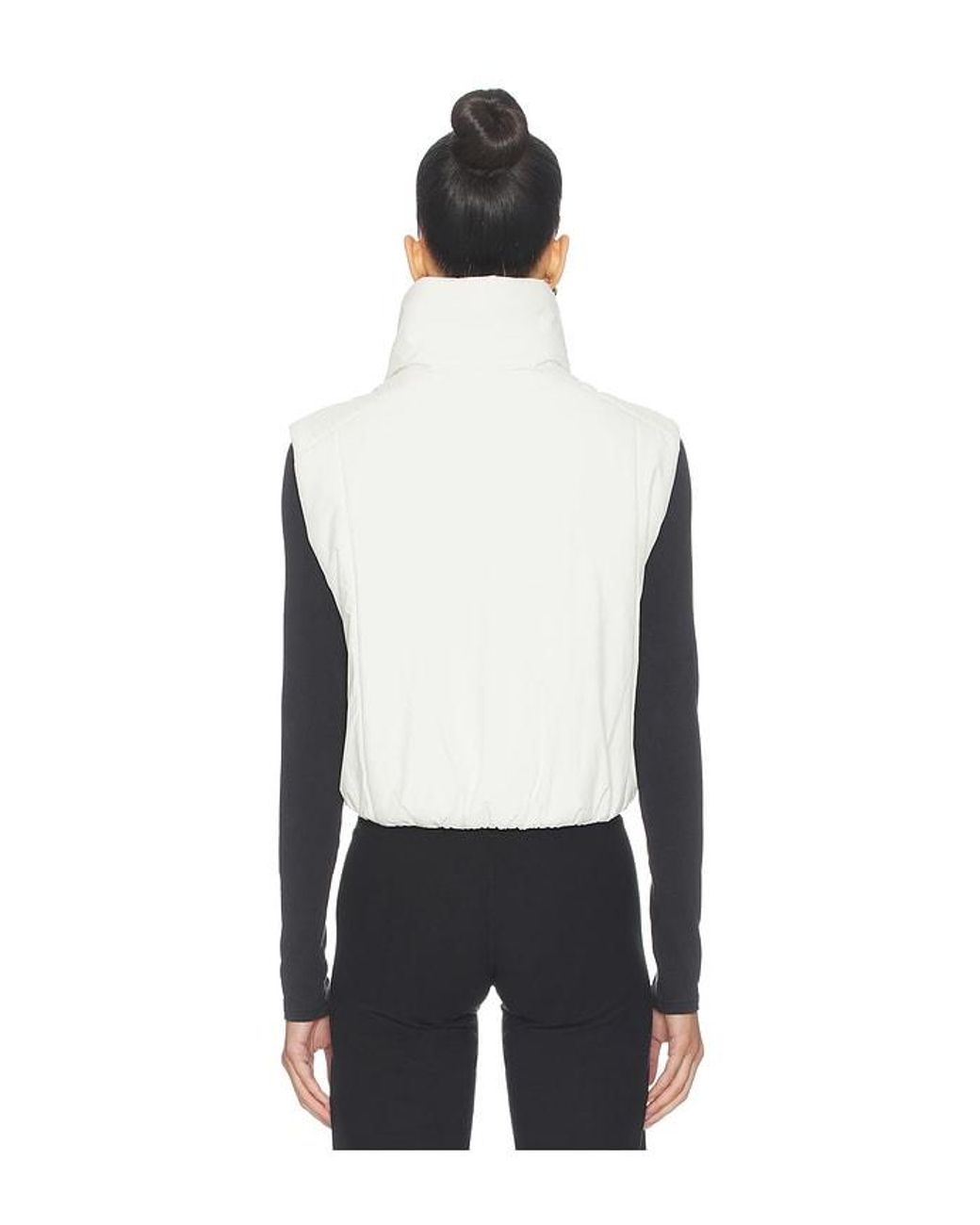 Beyond Yoga White Warm Up Puffer Vest