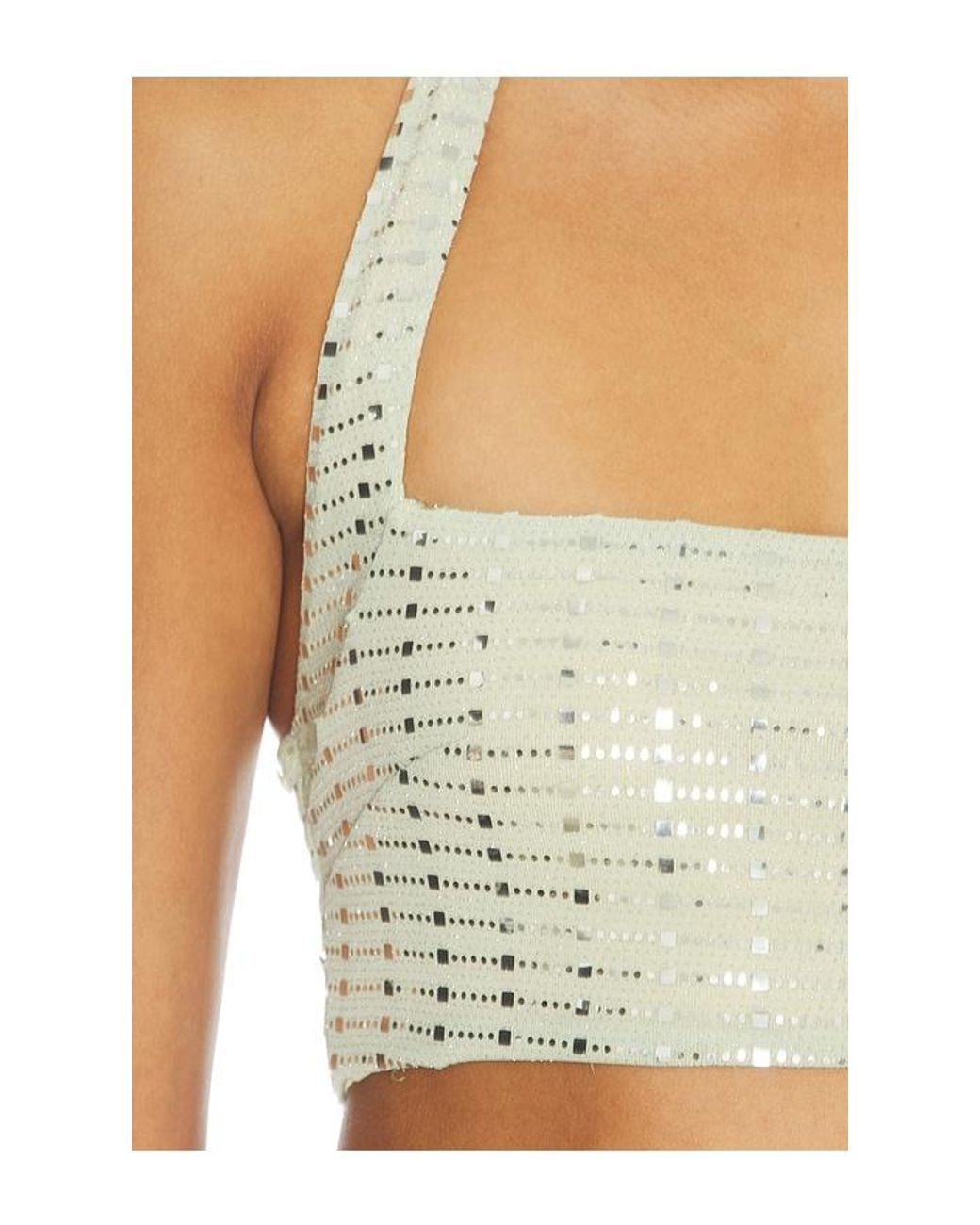 Runaway the Label Black Ziva Sequin Halter Crop Top
