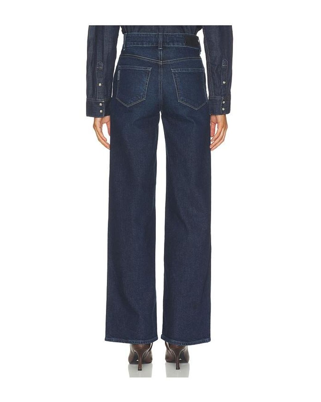 PAIGE Blue Sasha Wide Leg Jeans