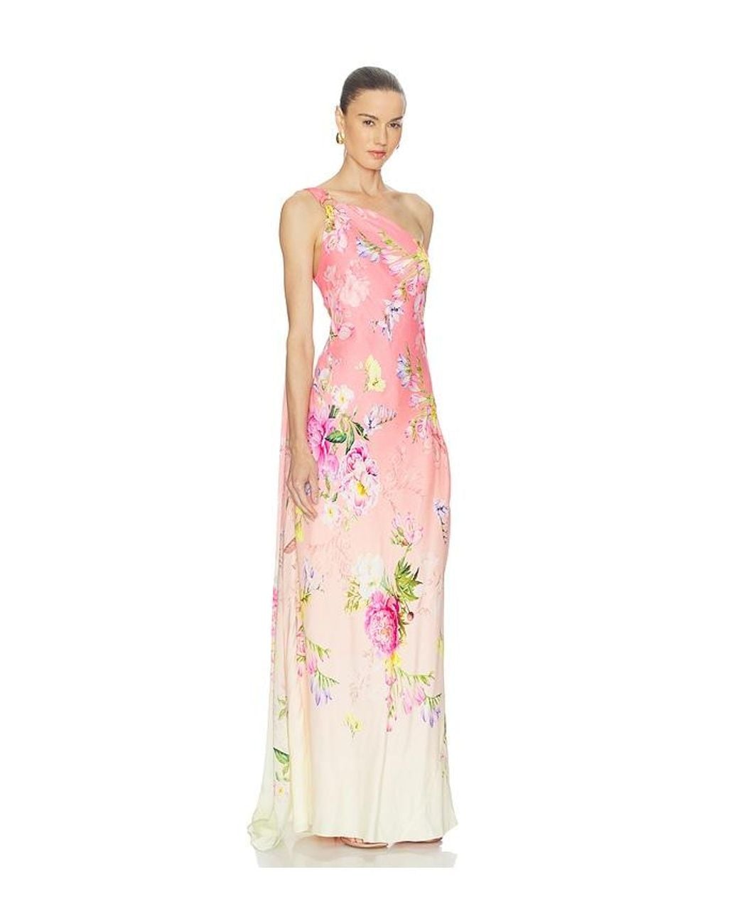 Hemant & Nandita Multicolor One Shoulder Sash Dress