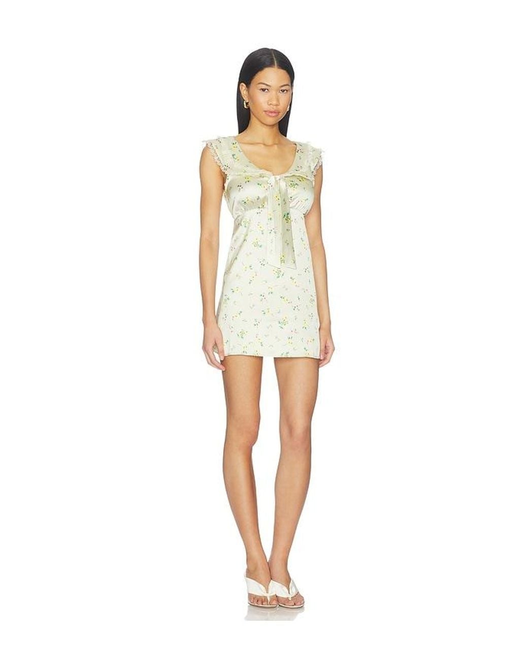 For Love & Lemons White Liam Floral Mini Dress