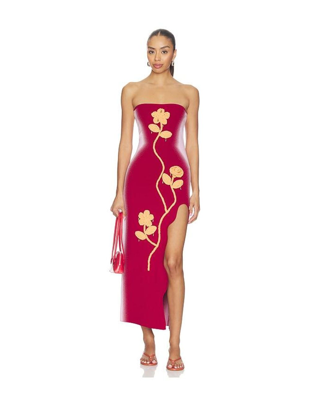 Ph5 Red Sherry Crochet Maxi Tank Dress