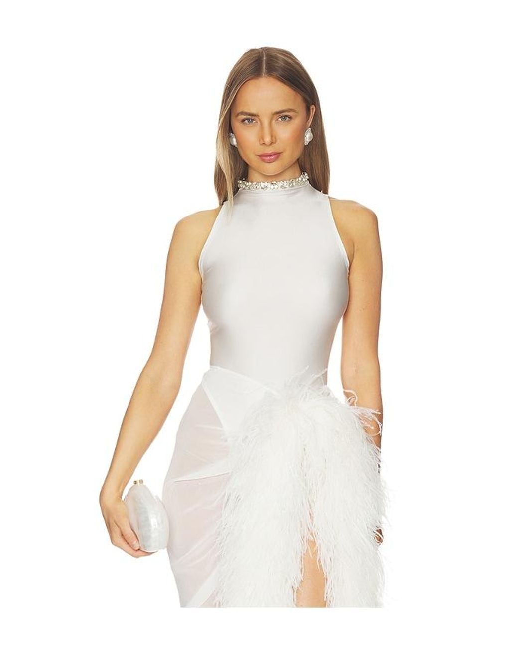 Bronx and Banco White Gaia Mesh Bodysuit