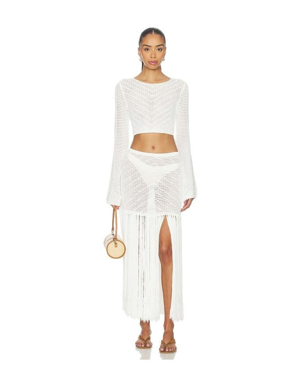 Devon Windsor White Erin Longsleeve Top