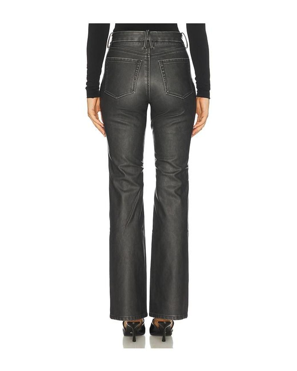 GOOD AMERICAN Black Good Classic Bootcut Faux Leather Pants