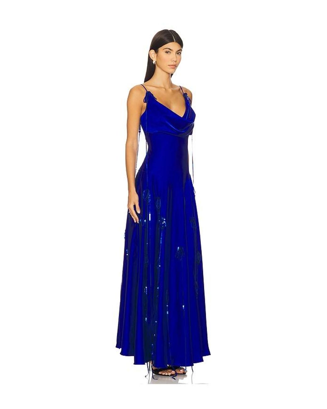 Tyler McGillivary Blue Valeria Slip Dress