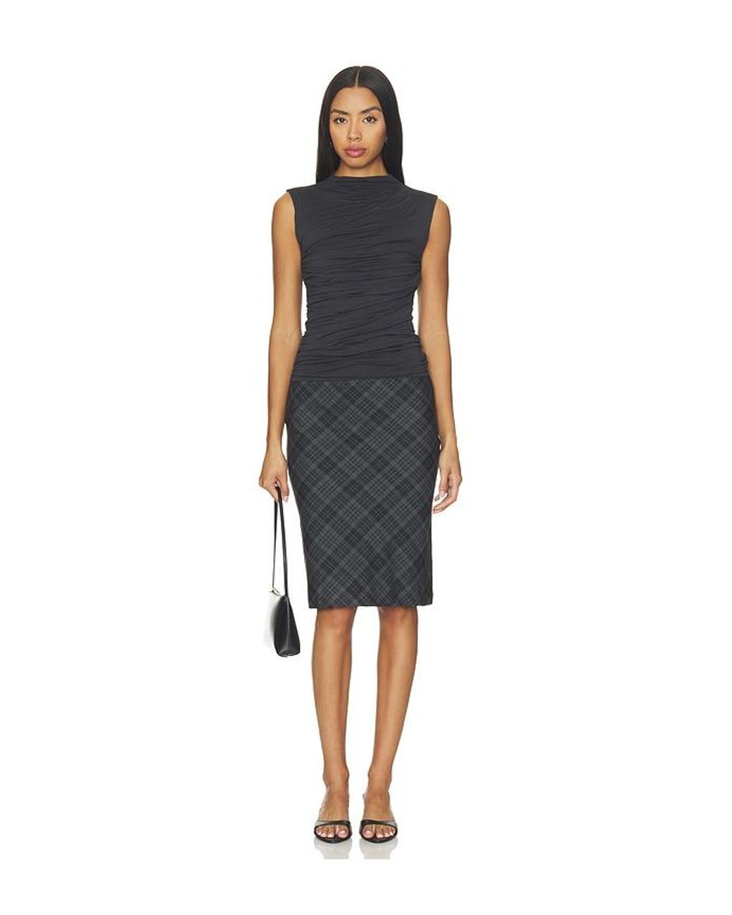 Enza Costa Black Fluid Viscose Jersey Sleeveless Twist Top