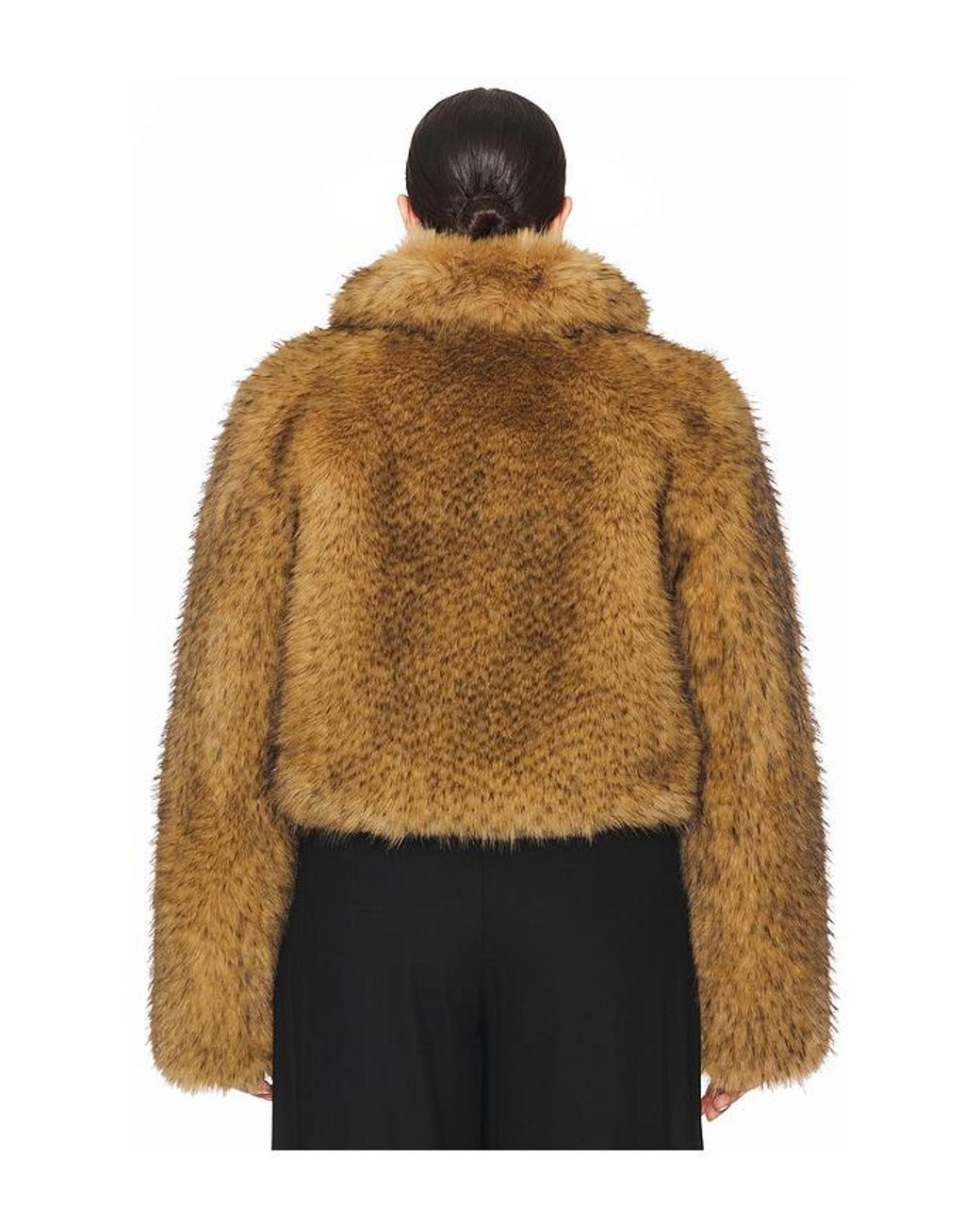 L'academie Brown Savoie Faux Fur Jacket