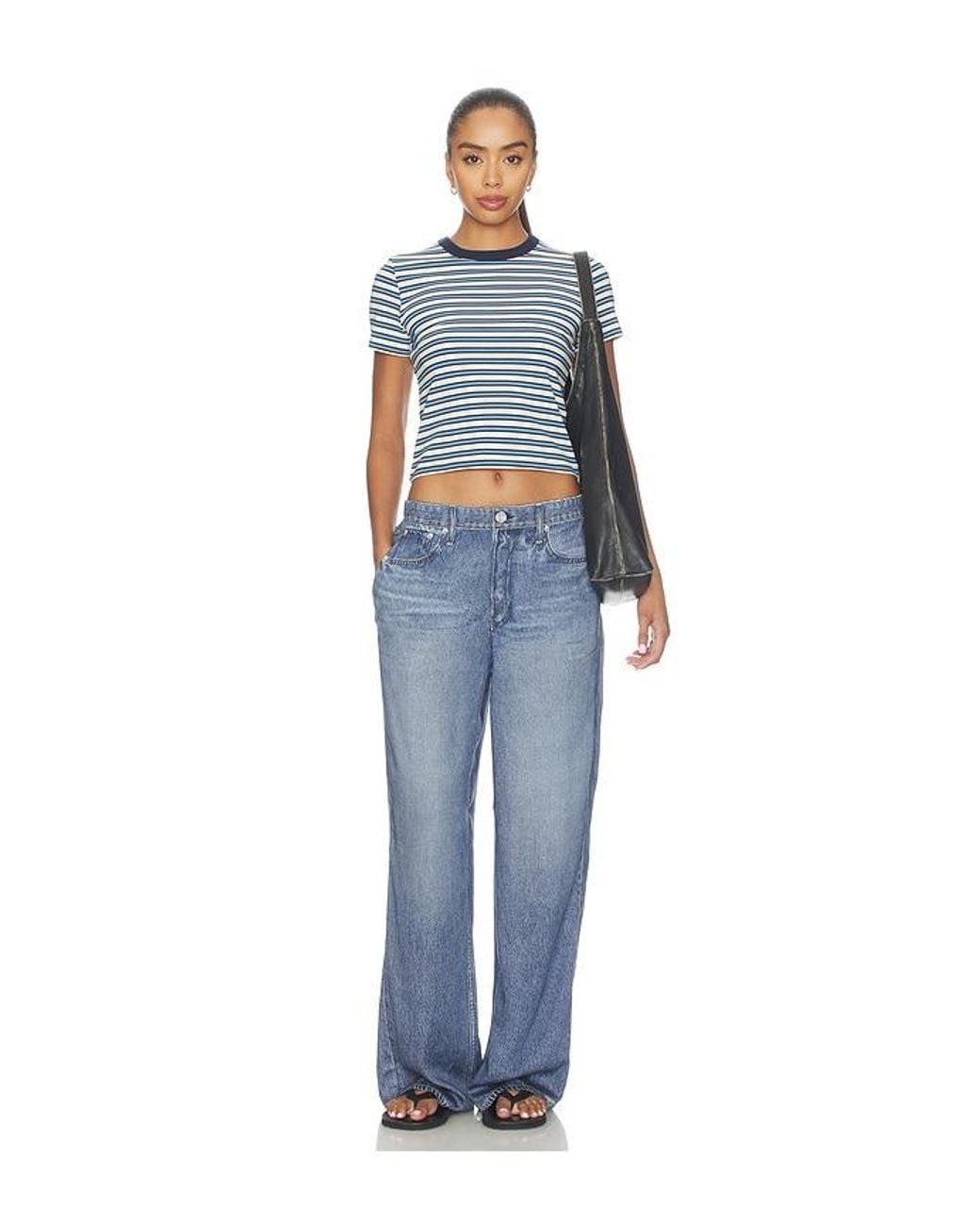 Rag & Bone Blue Rb Miramar Slink Wide Leg Pull On Jeans
