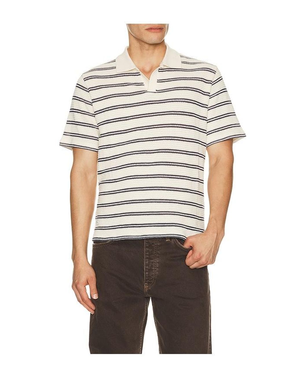 Percival Multicolor Moore Open Collar Polo for men
