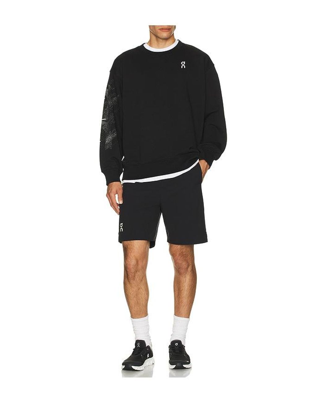 On Shoes Black Club Crew Graphic for men