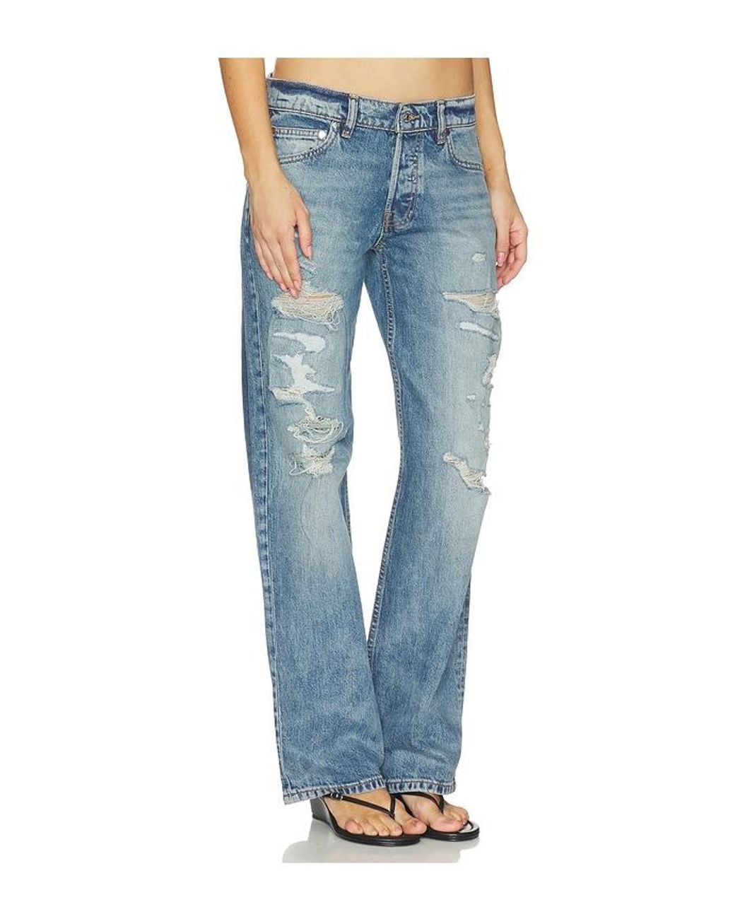 EB DENIM Blue Low Rise Baggy Jeans