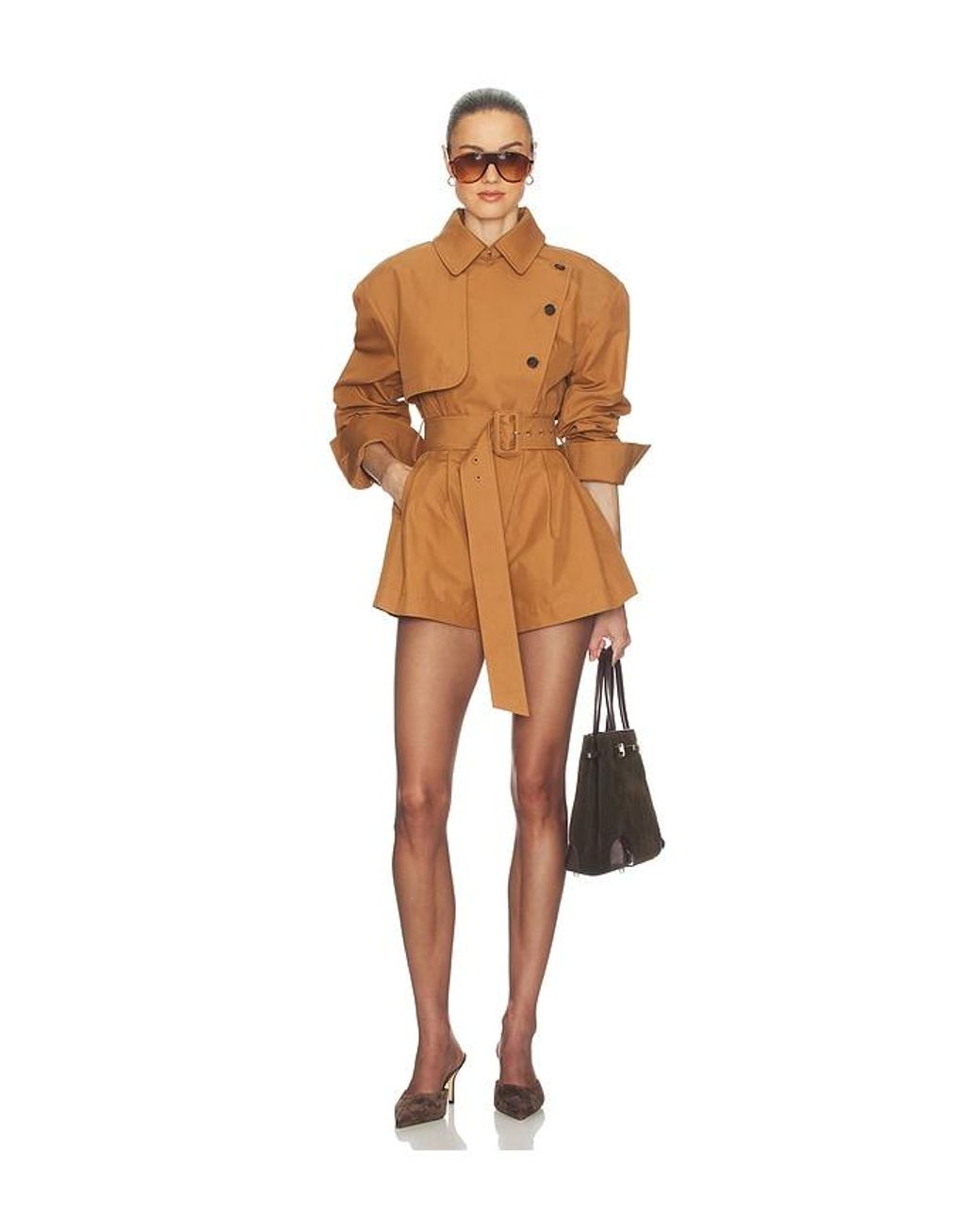 Helsa Natural The Short Trench Jumpsuit