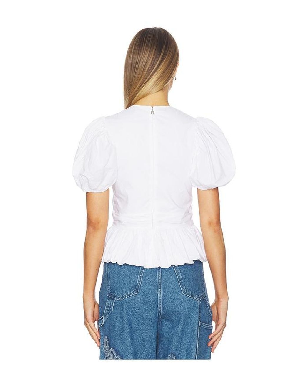 ROTATE BIRGER CHRISTENSEN White Top With Puffsleeves