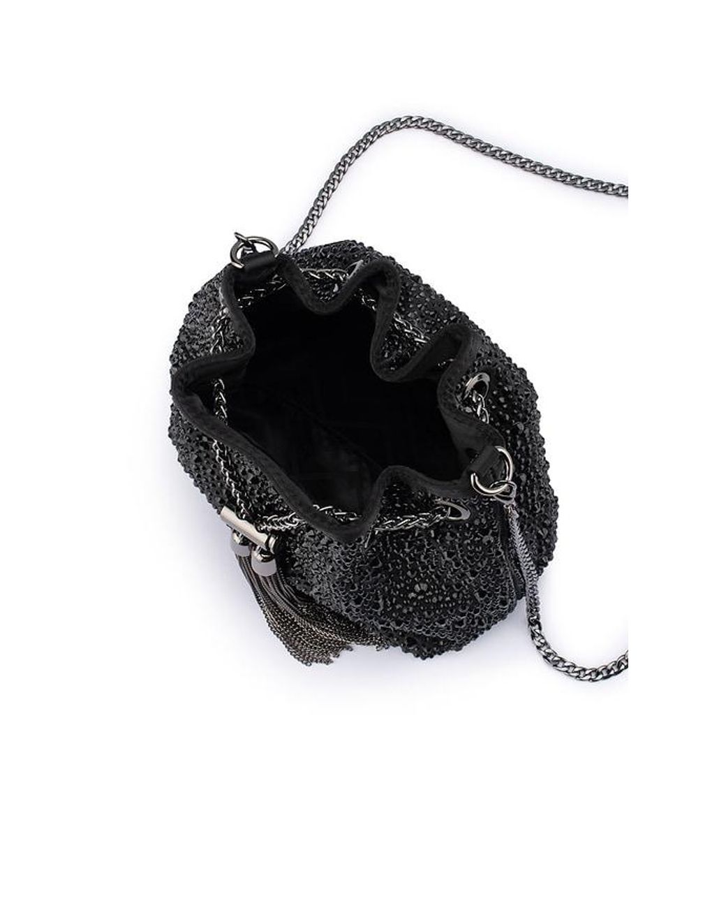 Olga Berg Black Mika Crystal Pouch