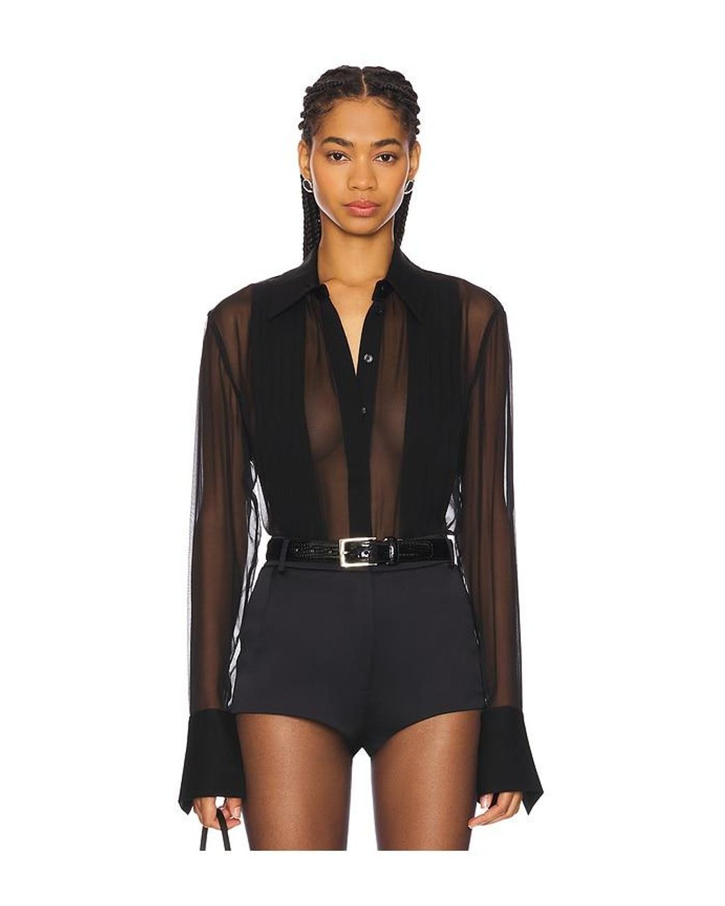 Sans Faff Black Meghan Panelled Silk Blouse