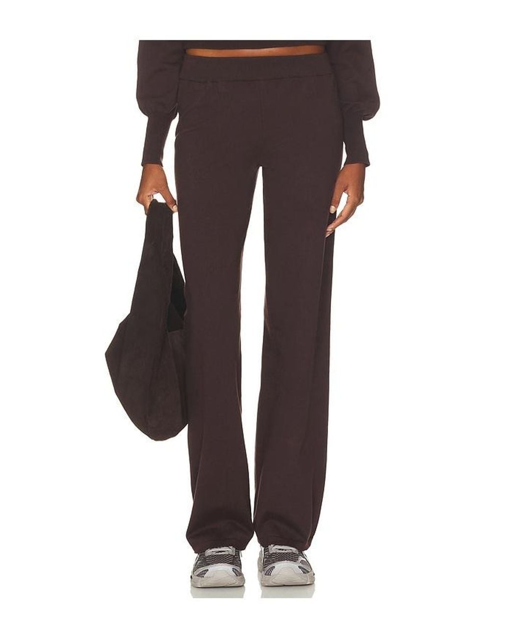 Runaway the Label Brown Heather Wide Leg Knit Pant