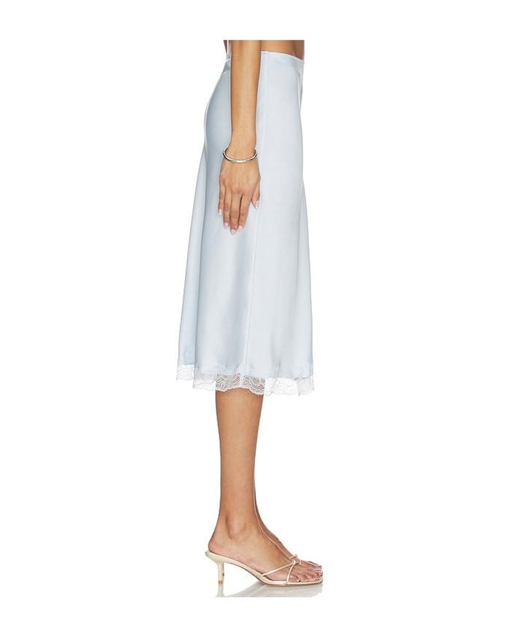 RUE SOPHIE White Alva Lace Hem Skirt